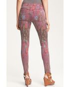 Hudson Printed Skinny Leg Jeans - Lyst