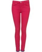 Moto Contrast Weft Leigh Jeans - Lyst