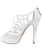 Prada Leather Caged Open-toe Pump - Lyst