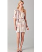 Rebecca Taylor Sunset Birds One Shoulder Dress - Lyst