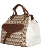 Topshop Cream Straw Chain Handle Bag - Lyst