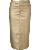 Topshop Metallic Pencil Skirt - Lyst