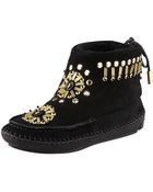 Tory Burch Zuzu Beaded Flat Bootie - Lyst