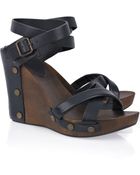 See By Chloé Leather and Wood Wedge Sandals - Lyst