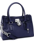 Michael Kors Hamilton East/west Satchel, Navy - Lyst