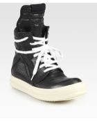 Rick Owens High Top Leather Sneakers - Lyst