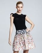RED Valentino Ruffle-sleeve Knit Top - Lyst
