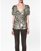 Zara Top with Sequins - Lyst