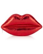 Lulu Guinness Metallic Snakeskin Lips Clutch - Lyst