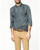 Zara Denim Shirt - Lyst