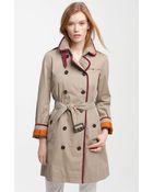 Burberry Brit Trench Coat with Contrast Trim - Lyst