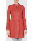 Emporio Armani Leather Outerwear - Lyst