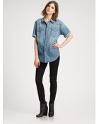 BLK DNM Oversized Cuffed Denim Shirt - Lyst