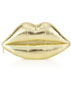 Lulu Guinness Metallic Snakeskin Lips Clutch - Lyst