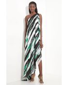 Halston Heritage One Shoulder Silk Geogette Gown - Lyst