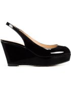 Zara Patent Leather Sling Back Wedge - Lyst