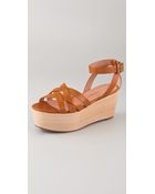 Pour La Victoire Noletta Leather Platform Wedge - Lyst