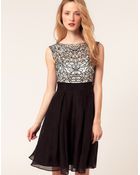 Coast Coast Contrast Cut Work Dress - Lyst