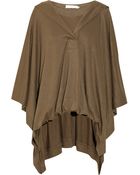 Donna Karan New York Linen-blend Jersey Poncho-style Top - Lyst