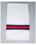 Gucci White Cotton Web Stripe Beach Towel - Lyst