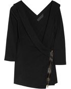 Donna Karan New York Stretch-canvas Wrap Top - Lyst