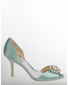 Badgley Mischka Lacie Embellished Satin Pumps - Lyst