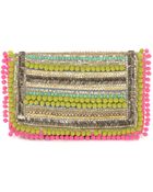 Matthew Williamson Pom Pom Embellishment Clutch Bag - Lyst