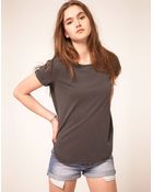 ASOS Collection Asos T-shirt with Curved Hem in Wash - Lyst