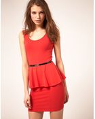 ASOS Collection Asos Dress with Peplum - Lyst