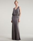 David Meister Blouson Metallic Gown - Lyst