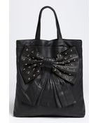 RED Valentino Studded Bow Calfskin Tote - Lyst