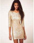 Tfnc Tfnc Sequin Dress with Long Sleeves - Lyst