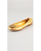 Tory Burch Reva Metallic Ballet Flats - Lyst
