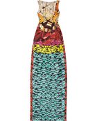 Mary Katrantzou Harp Hazzard Printed Silk-twill Dress - Lyst