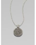 Michael Kors Pavé Disc Pendant Necklace - Lyst
