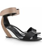 Pierre Hardy Color-block Leather Wedge Sandals - Lyst