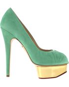 Charlotte Olympia Suede Daryl Pumps - Lyst