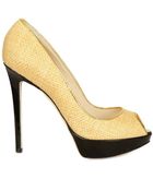 Emilio Pucci 120mm Raffia & Leather Open Toe Pumps - Lyst