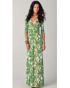 Issa V-Neck Long Dress - Lyst