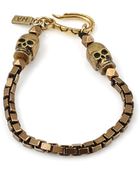 Vanessa Mooney Box Skull Bracelet Brass - Lyst