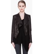 Helmut Lang Cropped Waxed Leather Jacket - Lyst