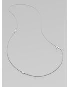 Jennifer Zeuner Diamond Accented Cross Station Necklace - Lyst