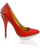 McQ by Alexander McQueen Mcq Red Leather Platform Pump - Lyst