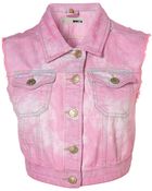 Topshop Pink Marbled Denim Jacket - Lyst