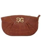 Alexandra De Curtis Ava Clutch - Brown Crocodile Print - Lyst