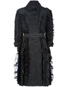 Burberry Prorsum Ruche Detail Trench Coat - Lyst