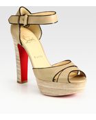 Christian Louboutin Twotone Leather Platform Sandals - Lyst