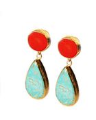 Toosis Turquoise And Coral Earrings - Lyst