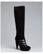 Botkier Black Studded Suede Leah Cone Heel Boots - Lyst
