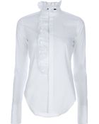Ralph Lauren Blue Label Ruffle Detail Shirt - Lyst